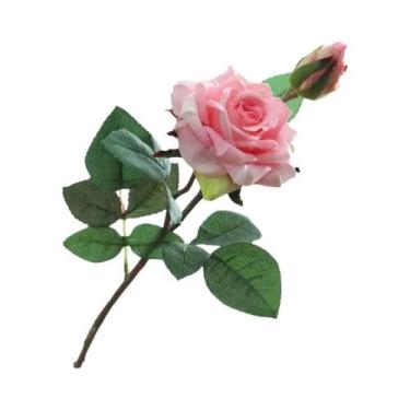 Imagem de Grandes Rosas De Seda Artificiais Em Ramo Para Decoração De Casa, Casa