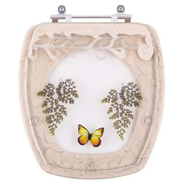 Imagem de Acento Sanitário Decorada Stylus Bege Para Louça Celite