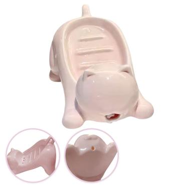 Imagem de Saboneteira Gatinho Porta Sabonete Gato Banheiro Lavabo Box Bancada Mesa Pia Divertido Decoracao Drenagem Antiderrapante