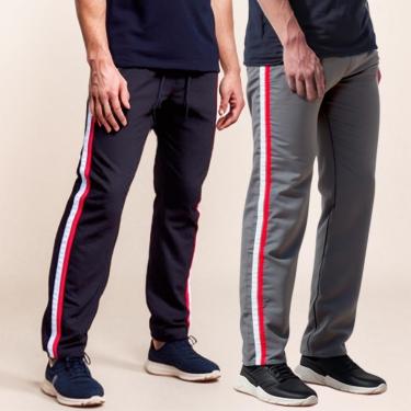 Imagem de Kit 2 Calças Popular Masculina Esporte Tactel Treino Bolso Traseiro-Masculino