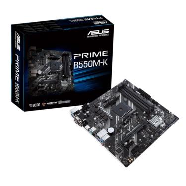 Imagem de Asus Prime B550M-K (AM4 - DDR4 4800 O.C) - Chipset AMD B550 - USB 3.2 - Slot M.2 - Micr...