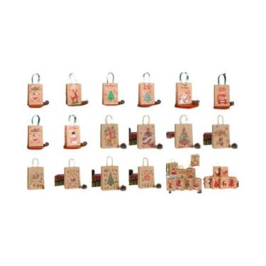 Imagem de Sacolas De Presente De Papel Kraft Para O Natal 8-48pcs Com Impressão 