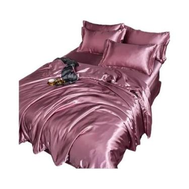Imagem de Conjunto De Cama De Luxo Em Cetim Sedoso, Tamanho Queen E King, Capa D