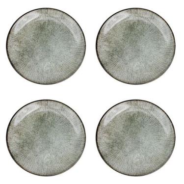 Imagem de Jogo 4 Prato Rasos de Cerâmica Verde Coup Síria Alleanza