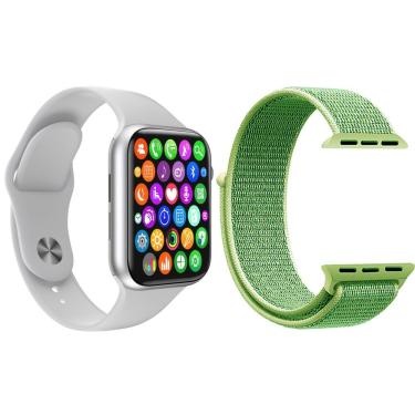 Imagem de Kit Smartwatch Iwo8 Lite Plus Branco + Pulseira Verde