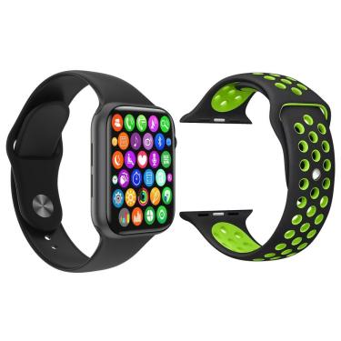 Imagem de Kit Smartwatch Iwo8 Lite Plus Preto + Pulseira Preto Verde