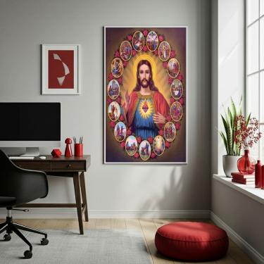 Imagem de Quadro Fases Da Vida De Jesus Cristo  - 70x50cm