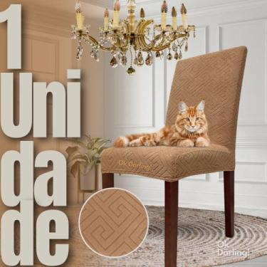 Imagem de Capa de Cadeira Linha Gold Anti Gato Egípcia - Marrom/Caramelo - OK Da