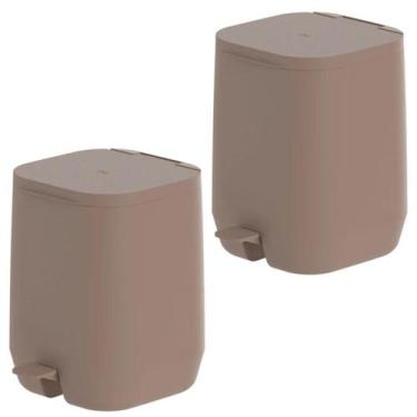 Imagem de Lixeira de Pedal Modelo Aura 6L Marca Ou - Cozinha Banheiro -, Kit_2_M