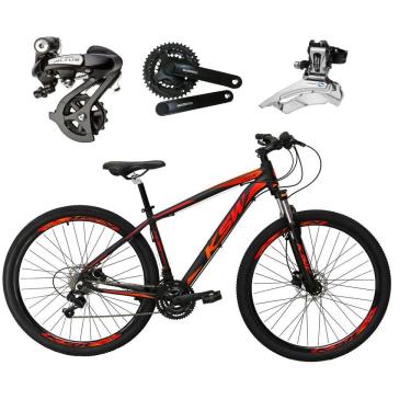 Imagem de  Bicicleta Aro 29 Ksw Xlt Câmbios Shimano Altus 24v K7 Alumínio Freios Hidráulicos Garfo Com Trava - Preto\Vermelho\Laranja