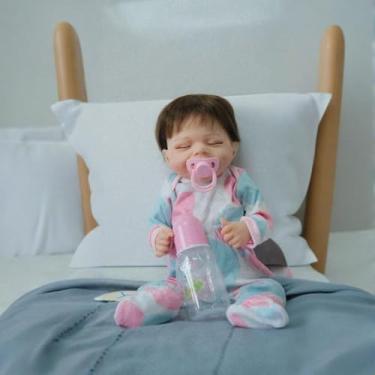 Imagem de QXYIXZ Bebe Reborn Menina,Bebe Reborn Realista Com Garrafa - Membros Móveis, Veias Visíveis, Laváveis Bebe Reborn Silicone Solido Acompanha Caixa Dado A Netos, Sobrinhas E Filhas