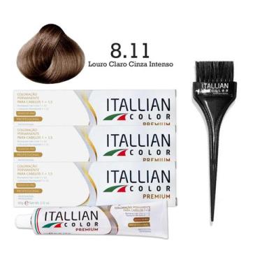 Imagem de 3 Unidades Coloração 8.11 Louro Claro Cinza Intenso  Itallian Color - 