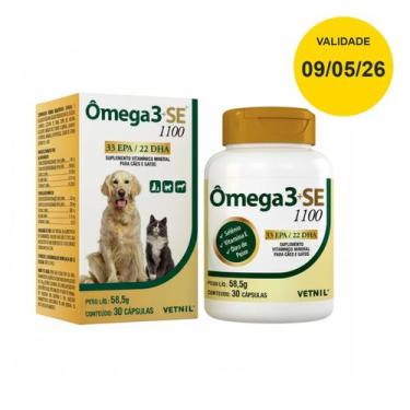 Imagem de Ômega 3 Se 1100 Suplemento Para Cães E Gatos Vetnil VAL 09 De Maio