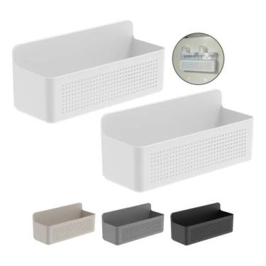 Imagem de 2 Organizador De Parede Armário Lavanderia Suporta Até 8kg Ou, Branco