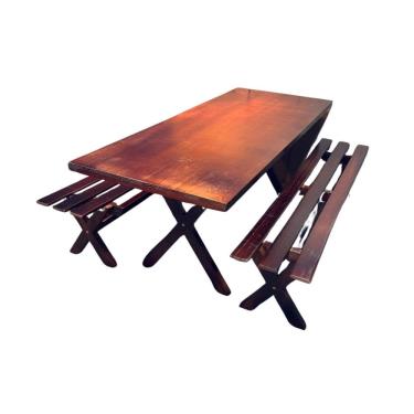 Imagem de Conjunto Mesa para Churrasco com 2 Bancos Imbua