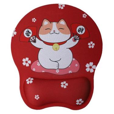 Imagem de Mousepad Cute Maneki Neko Cat com apoio de pulso em espuma viscoelásti