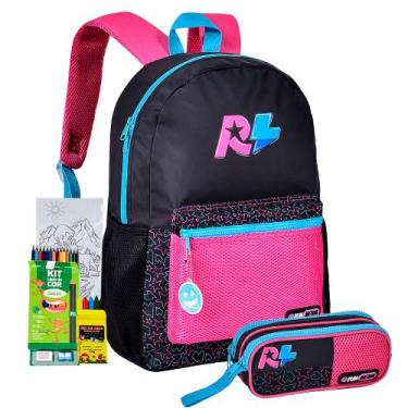 Imagem de Kit Mochila Costas Estojo Duplo Rafa e Luiz Youtuber Adolescente Escol