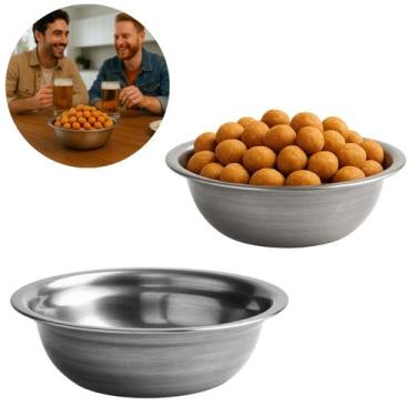 Imagem de Tigela Bowl Redondo em Aço Inox 400ml Para Petisco 15cm - Mares Comerc