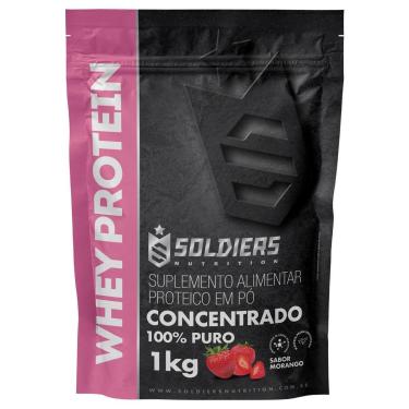 Imagem de Whey Protein Concentrado 1Kg - Morango - Importado - Soldiers Nutrition-Unissex