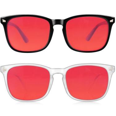 Imagem de Pacote com 2 óculos bloqueadores de luz azul Vbewo Red Lens
