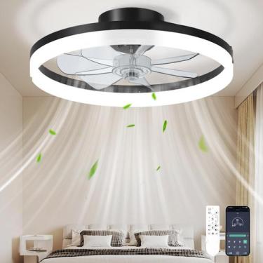 Imagem de Ventilador de teto CHAREADA 20", luz dobrável, controle remoto de 6 ve