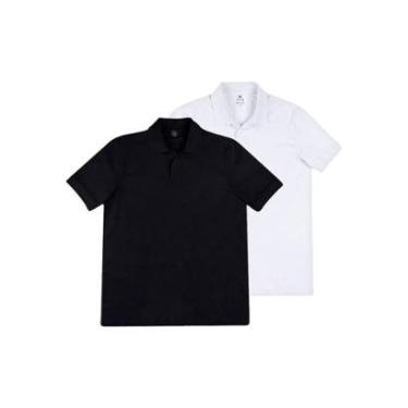 Imagem de Kit com 2 Camisetas Polo Masculina Hering N3a7 Azul Marinho-Masculino