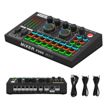Imagem de Placa de som ao vivo bonkyo F999MAX com mixer de áudio e trocador de v