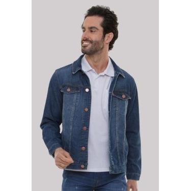 Imagem de Jaqueta Jeans Clássica Masculina - DOCT, M, Indigo médio