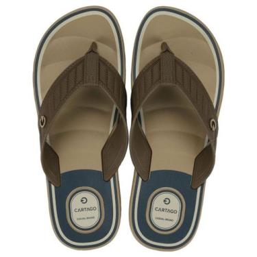 Imagem de Chinelo masculino cartago durban 12640, Bege marrom, 42