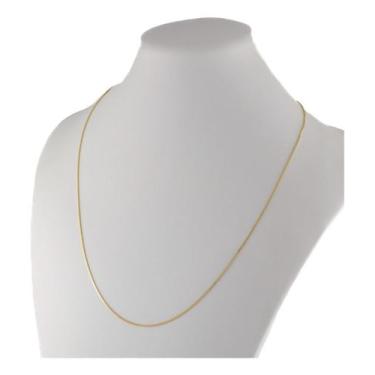 Imagem de Colar Masculino Ouro 18k Corrente Veneziana 0.8 70 Cm Cordão Amarelo -