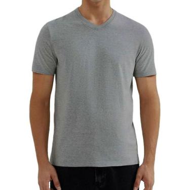 Imagem de Camiseta Masculina Hering Regular Cinza Claro - 022B, P, Cinza