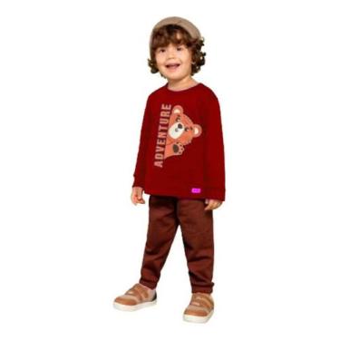 Imagem de Conjunto Infantil Moletom Inverno Menino Inverno Dinossauro - anjo da 