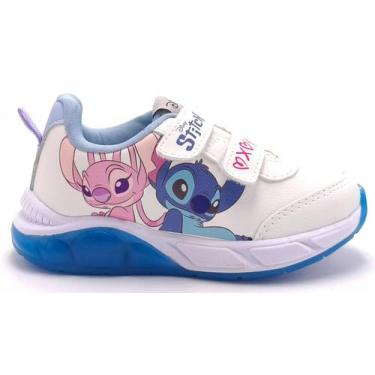 Imagem de Tênis Infantil Feminino Stitch Disney Dst41dy, Branco azul bebe, 25