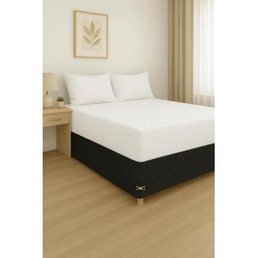 Imagem de Saia Box cama bau Queen Matelada Com Pingente - Rafaloro, Preto