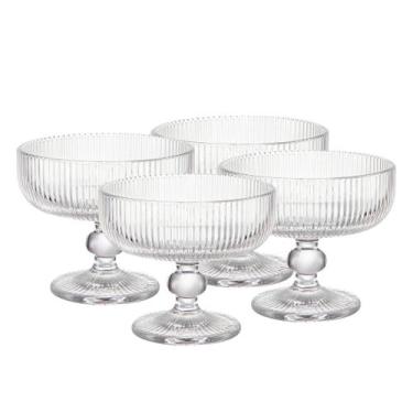 Imagem de Conjunto 4 Taças Para Sobremesa Vidro Versalhes Friso 320ml - Lehaví
