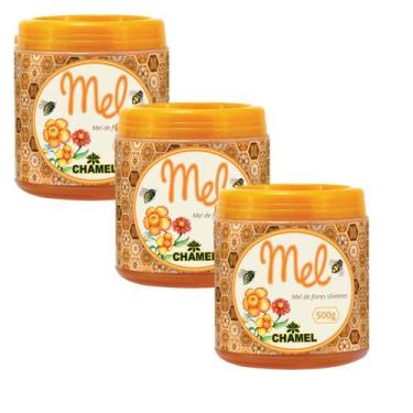 Imagem de Mel Silvestre Selecionado Kit 3 Potes 500g Cada Chamel