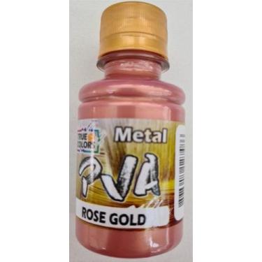 Imagem de Tinta PVA Metal True Colors Cor-7960 Rose Gold 100 ml - Efeito Metálic