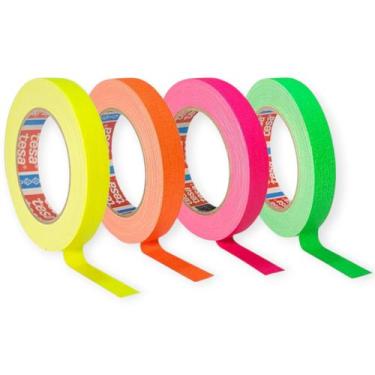 Imagem de KIT 4 rls Fita Tecido Gaffer Tape Tesa 18mmX25m Fluorescente - tesa