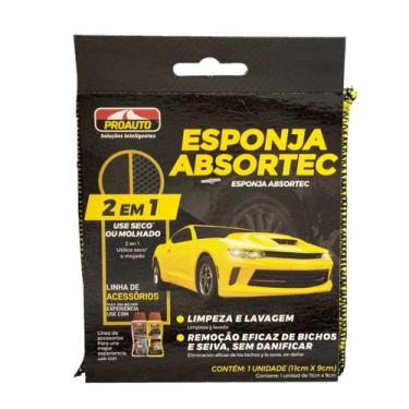 Imagem de Esponja Limpeza Automotiva Absortec Microfibra Proauto 2 em 1