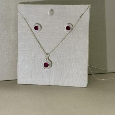 Imagem de Conjunto rosa prata 925 - Nova Topázio
