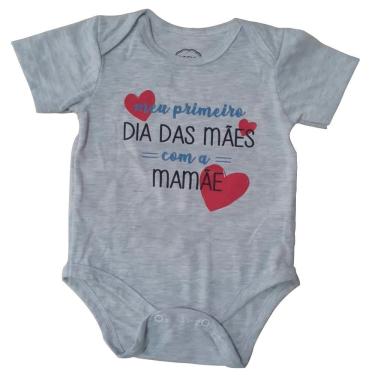 Imagem de Body Manga Curta Infantil Basic + Algodão Dia das Mães Unissex