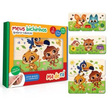 Imagem de Quebra Cabeça 2, 3 e 4 Peças Meus Bichinhos 3126 - Toyster