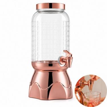 Imagem de Suqueira com Torneira e Suporte 3,6L Dispenser de Bebidas Polipropileno Atóxico de Alta Densidade Base Elevada Multiuso