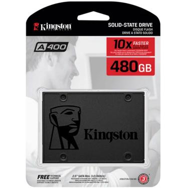 Imagem de SSD Kingston A400 Leitura Até 500MB-s Gravação Até 450MB-s Preto com NAND TLC 69,9MM