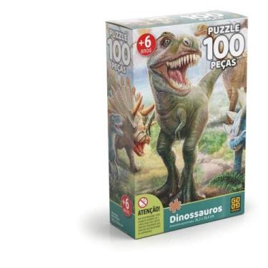 Imagem de QUEBRA-CABEÇA Cartonado Dinossauro - 100 Peças - GROW