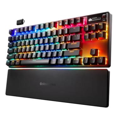 Imagem de SteelSeries Interruptores hipermagnéticos Apex Pro TKL Wireless Gen 3 OmniPoint 3.0 — Acionamento ajustável — Gatilho rápido — Predefinições prontas para jogos — Modo de proteção — Rapid Tap/SOCD —