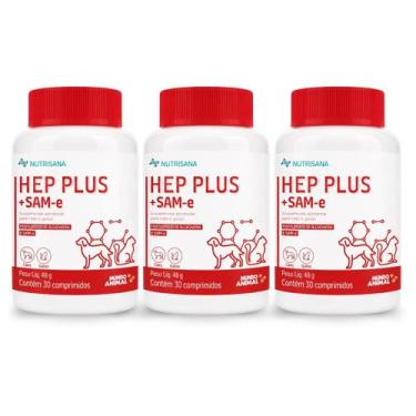 Imagem de Kit 3 Nutrisana Hep + Same 30CP Suplemento Fígado Cão Gato - Mundo Ani