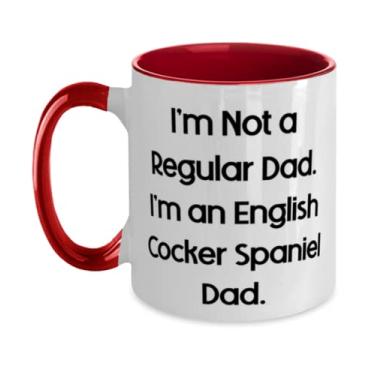 Imagem de Presentes especiais para cães Cocker Spaniel, I'm Not a Regular Dad. I'm an English Cocker, Love Two Tone 325 ml Caneca para amantes de cães de amigos