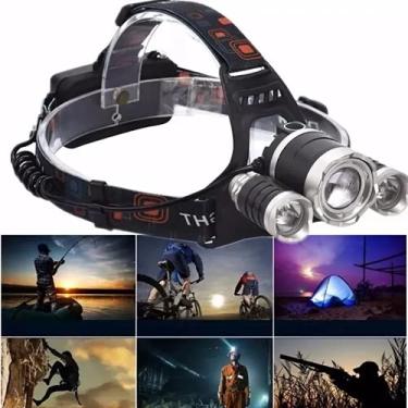 Imagem de Lanterna Para Ciclismo Pesca Camping C/ 3 Leds Super Forte