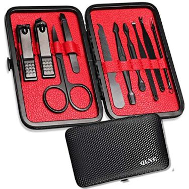 Imagem de Conjuntos de cortadores de unhas de aço inoxidável de alta precisão kit de pedicure lixa de unhas, tesoura afiada e cortador de unhas kit de pedicure para manicure e pedicure com estojo